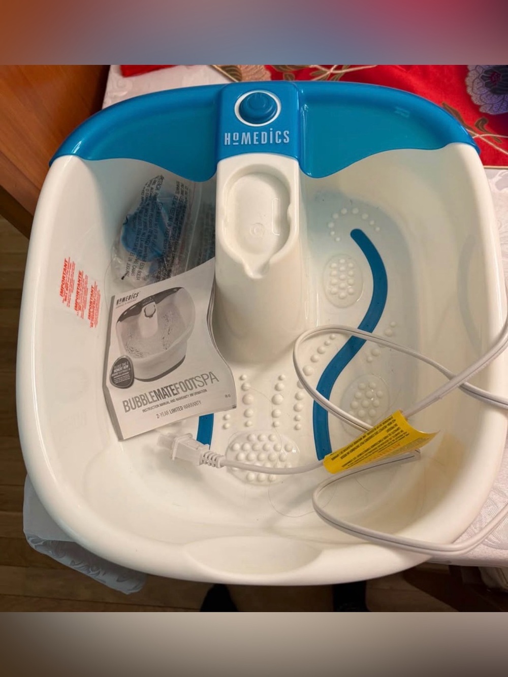 Homedics Foot Spa Basin in White and Teal